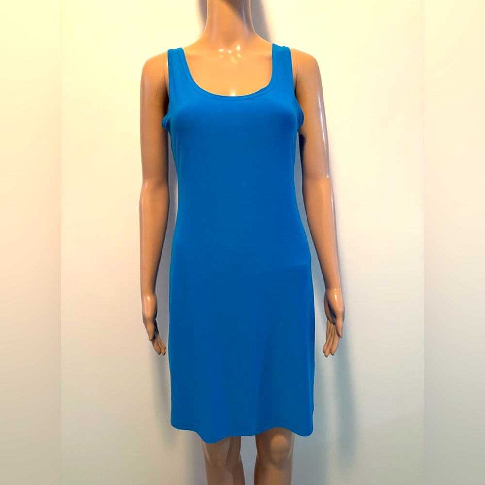 Sympli Dress Blue Tank Classic Capsule Wardrobe Career Office Brunch Travel